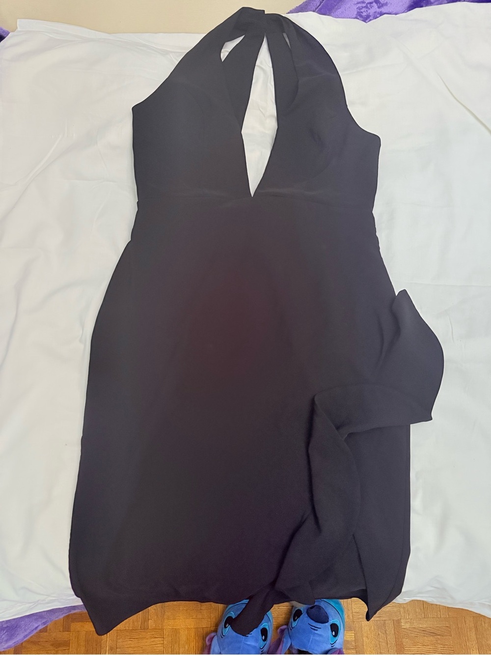 Chrissy Teigen x Revolve collab - Elegant Black Halter V-Neck Women's Dress